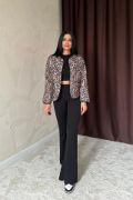 Leopar Leopar Desenli Kapitone Ceket resmi